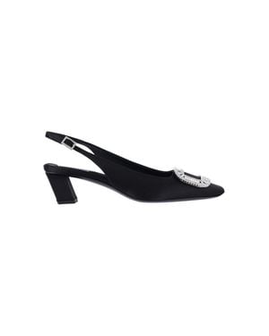 Roger Vivier Belle Vivier Satin Slingback Pumps - Black