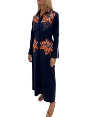 Anna Cate Holton Long Sleeve Midi Dress - Blue