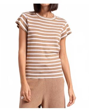 Minnie Rose Striped Cap Sleeve Top - Brown