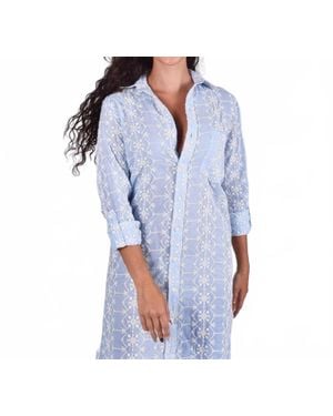 Emily Phillips Embroidery Girlfriend Mini Dress - Blue
