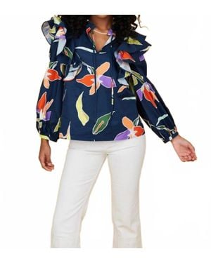 CROSBY BY MOLLIE BURCH Grady Long Sleeve Blouse - Blue