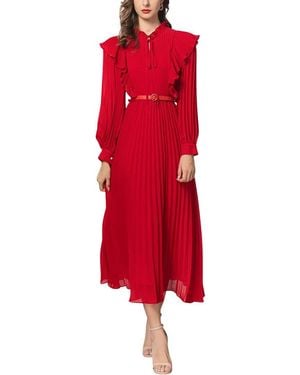 Adele Berto Midi Dress - Red