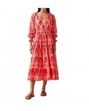 Omika Riviera Midi Dress - Red