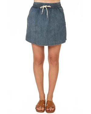 Cozy Casual Soft Washed Denim Skort - Blue