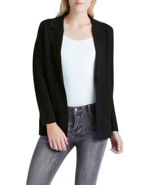 Kensie Comfy Viscose Blend Collared Cardigan - Black