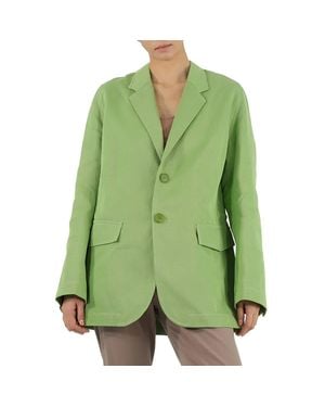 Petar Petrov Ladies Issa Single-Breasted Oversized Jacket - Green