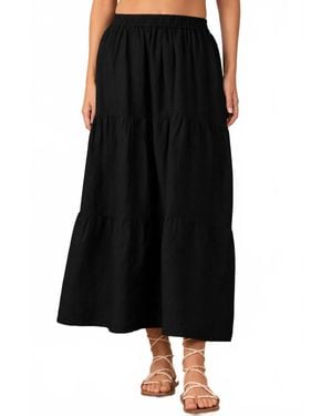 Elan Tiered Midi Skirt - Black