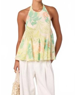 Astr Belen Babydoll Halter Top - Yellow