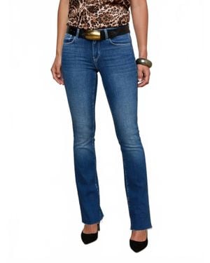 L'Agence Sneeki Low-Rise Straight-Leg Jean - Blue