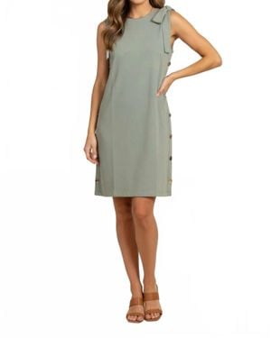 She + Sky Sleeveless Side Buttoned Knit Mini Dress - Green