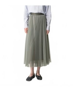 forte_forte Tulle Soleil Pliss Skirt - Gray