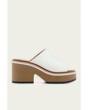 Robert Clergerie Cessy Leather Platform Mules - White