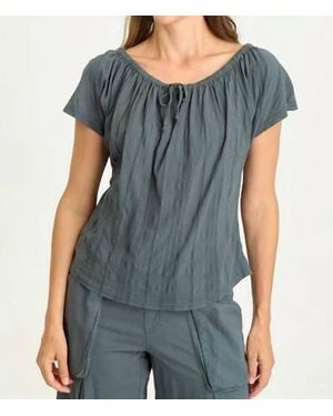 XCVI Selda Textured Gauze Cinched Top - Blue