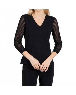 Hinson Wu Daisy 3/4 Sleeve Sweater - Black