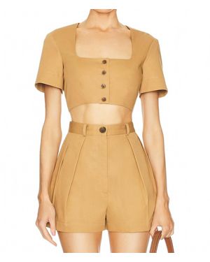 Matthew Bruch Apron Crop Top - Yellow