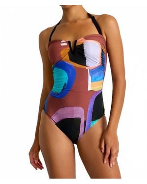 Shan Classique Classic Bandeau One-Piece - Blue
