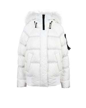 Peuterey Babol Mqe Down Jacket With Fur-Trimmed Hood And Zip Closure - White