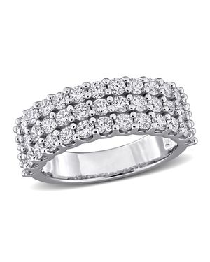 Mimi & Max Created Forever 1 3/4Ct Tw Lab-Grown Diamond Triple Row Ring Sterling - Metallic