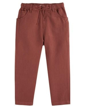 Emile Et Ida Kids Linen Cotton Pants - Red