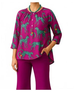 Diva USA Button Up Knit Top - Purple