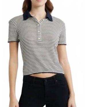 FRAME Pointelle Polo Shirt - Gray