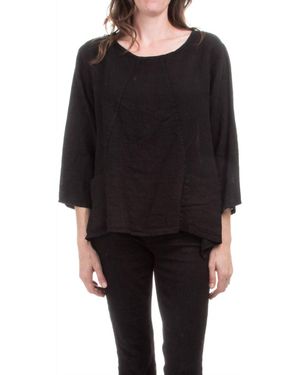 Gigi Moda Maira Linen Tunic Top - Black