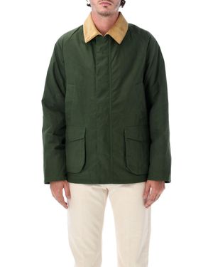 Fortela Cotton Field Jacket With Corduroy Collar - Green