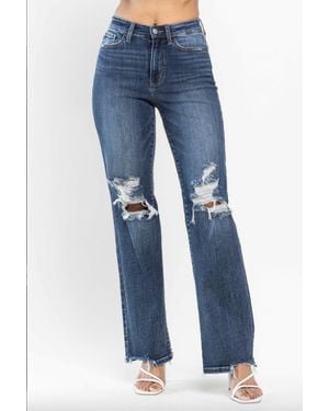 Judy Blue Knee Destroy Leg Jeans - Blue