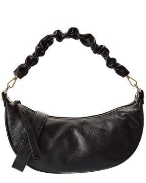 Italian Leather Top Handle Satchel - Black