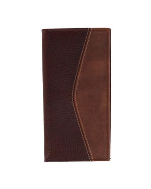 American Bison Bison And Hunter Leather Rodeo Wallet - Brown