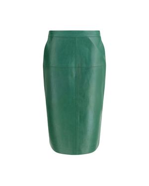 P.A.R.O.S.H. P. A.R. O.S. H. Leather Midi Skirt - Green
