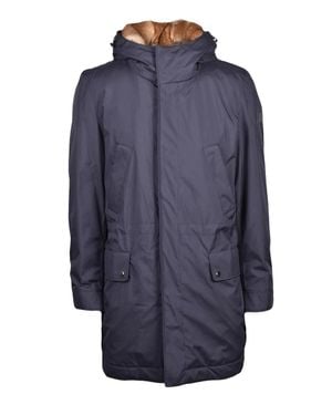 Paul & Shark Padded Parka With Functional Pockets - Blue