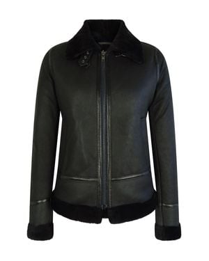 TruClothing Classic Sheepskin Zip Jacket B3 Pilot - Black