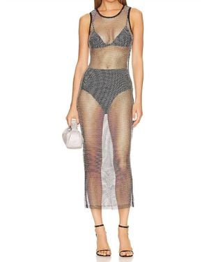 Misha Adana Diamante Mesh Dress - Multicolor
