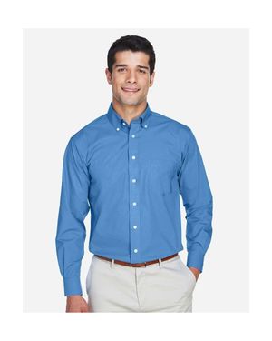 Devon & Jones Crown Collection Tall Broadcloth Woven Dress Shirt - Blue