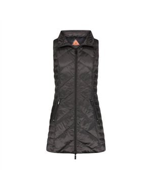 Anorak Metallic Chevron Quilted Vest - Black