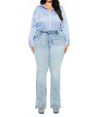 Kancan Mid Rise Y2K Bootcut Jeans - Blue