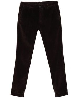 Incotex Straight-Leg Dark Corduroy Pants With Classic Fit - Black