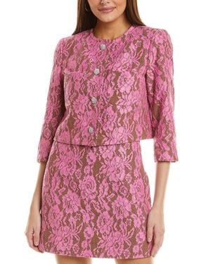 Cece Bonded Lace Jacket - Red