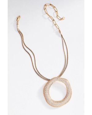 Ettika Open Circle Pavé Necklace - White