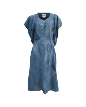 Comme des Garçons X Junya Watanabe Patchwork Midi Dress - Blue
