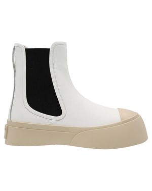 Marni Pablo Leather Boots - White