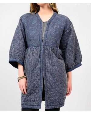 Ivy Jane Embroidered Quilted Jacket - Blue