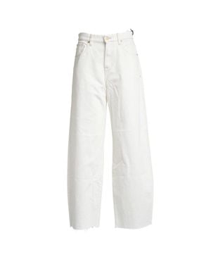 7 For All Mankind Bonnie Curvilinear Milkway Whit Raw Cut Jeans - White