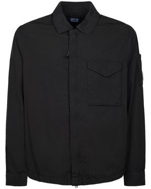 C.P. Company Overshirt Jacket With Zipped Lens Detail - Black