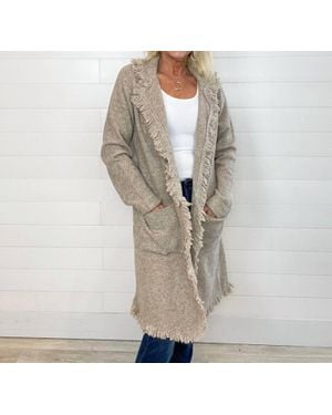 Original USA Fringe Lapel Cardigan - Natural