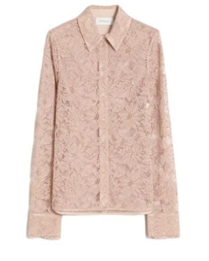 Sportmax Rebrodé Floral Lace Shirt - Pink