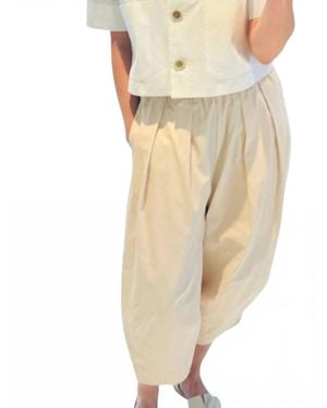 Psophia Lightweight Cropped Trouser - Natural
