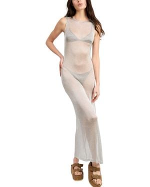 emory park Sheer Maxi Dress - White