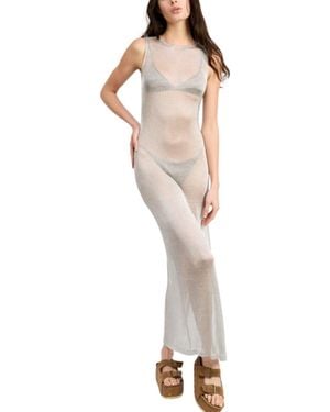 emory park Sheer Maxi Dress - White